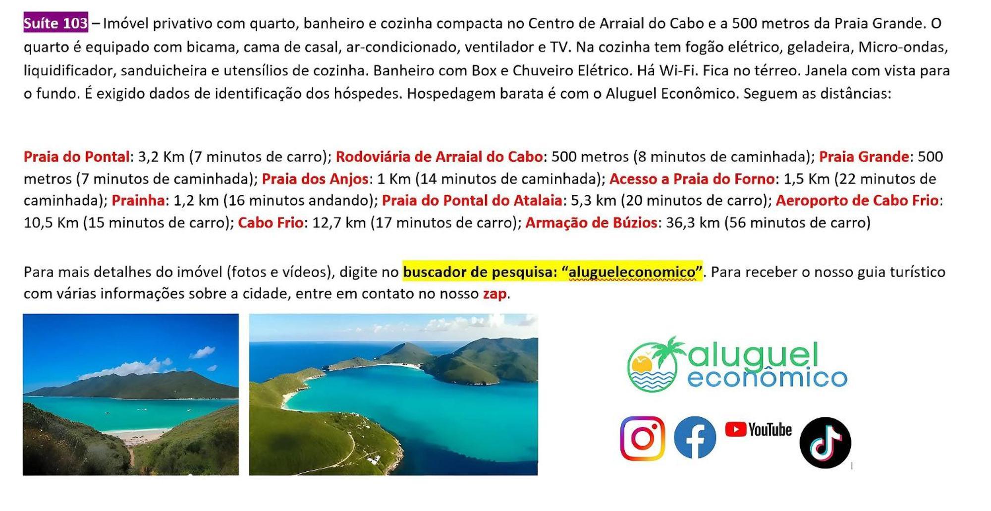 Apartment - Brisas Do Farol - Aluguel Economico Arraial do Cabo
